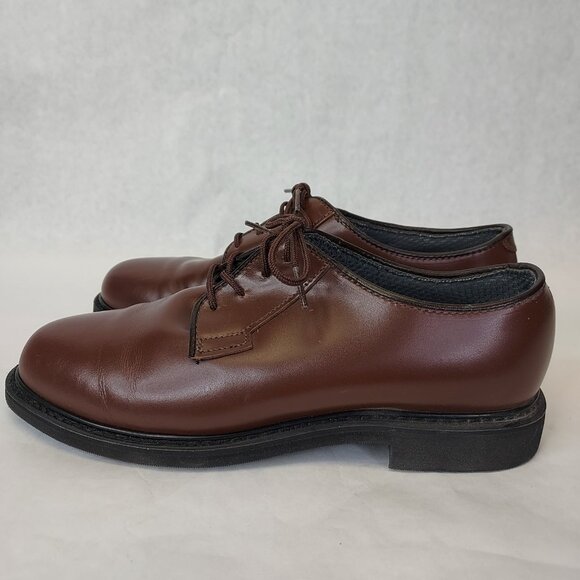 Bates Lites Brown Leather Oxford Shoes Men's 8 Non Marking Oil Resistant US Navy - Picture 6 of 14